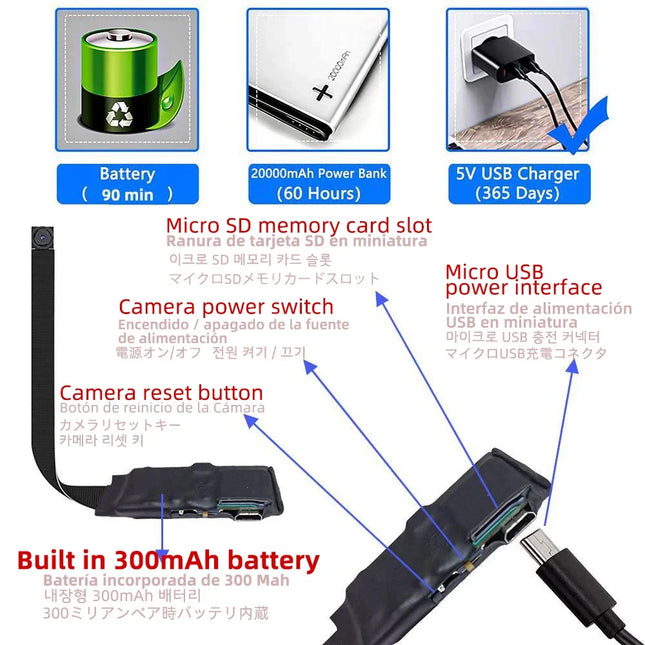 4K Mini Camera HD 1080P WiFi Camcorder Enhanced Version DIY Wireless Module Video Recorder Support Remote View P2P Cam