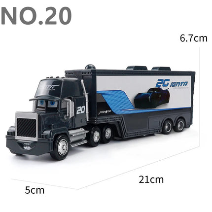 Pixar Cars Truck Storm Jackson Model Car 1/55 Die Casting Container Trucks Racing Toys Children's Birthday Gifts Collectibles