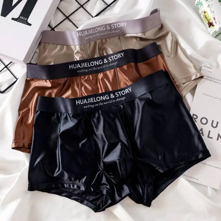 Men's Underpants Ice Silk Seamless Panties Men Underwear Smooth Breathable Boxer Shorts Underwear For Men