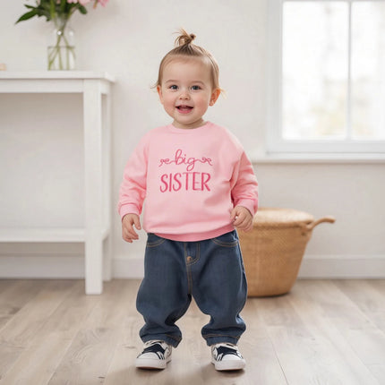 1-6T Little Toddler Girls Fall Sweatshirt Stylish Letter Embroidered Loose Fit Casual Crew Neck Long Sleeve Pullover