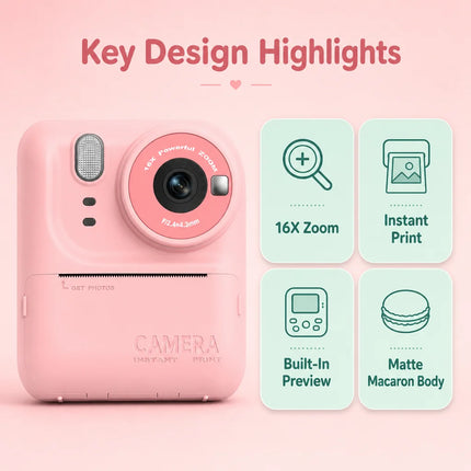 2026 New Kids Camera Cartoon Digital Camera with Stand HD Photo Video Recorder Mini Toddler Toy Birthday Gift for Boys Girls