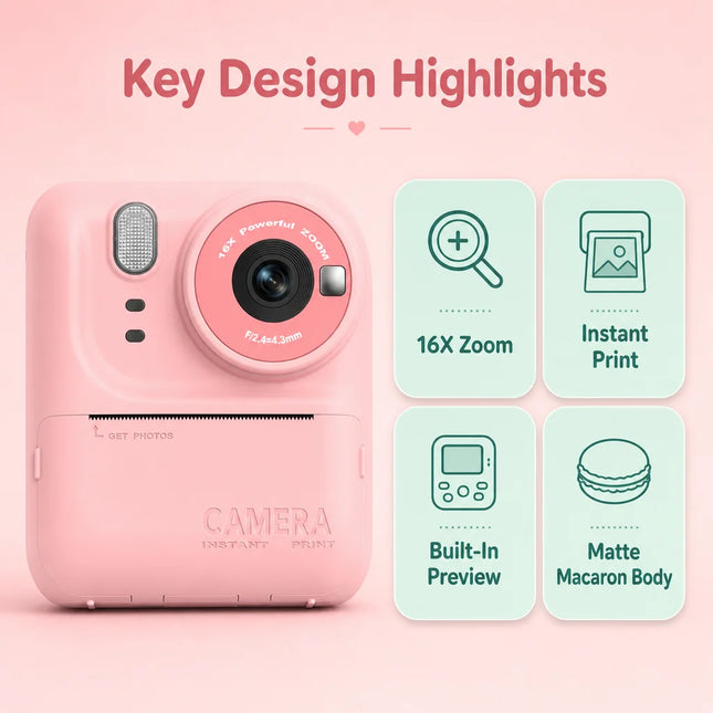 2026 New Kids Camera Cartoon Digital Camera with Stand HD Photo Video Recorder Mini Toddler Toy Birthday Gift for Boys Girls
