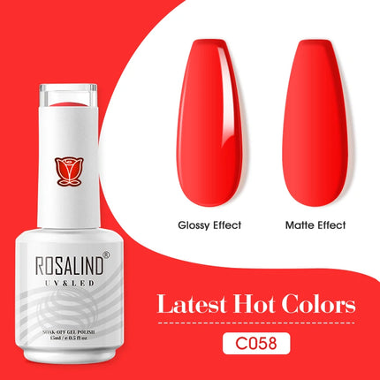 ROSALIND 15ml Nail Gel Polish Macaron Hybrid Varnish Semi Permanent Nail Art Design Soak Off Top Base Coat Esmalte UV Gel Nail