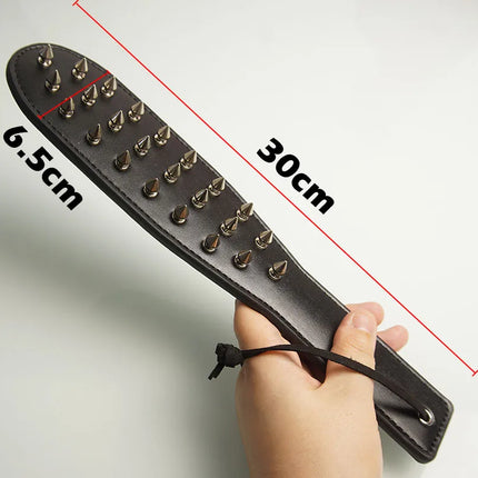 BDSM Spanking Paddle,Dual Side Leather Spiked Whip,Sex Toys for Couples,Adult Games,Bondage,Restraints