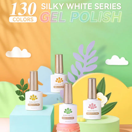 BORN PRETTY 10ml Gel Nail Polish Gel 130 Colors Semi Permanent Solid Nail Gel Varnish Soak Off UV Gel for Base Top Coat