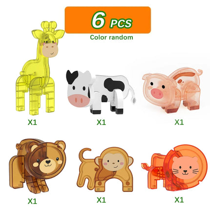 Magnetic Building Blocks, Magnetic Sheet Toys, Versatile Assembly Construction Toys, with Dinosaur Props, Suitable for Birthdays