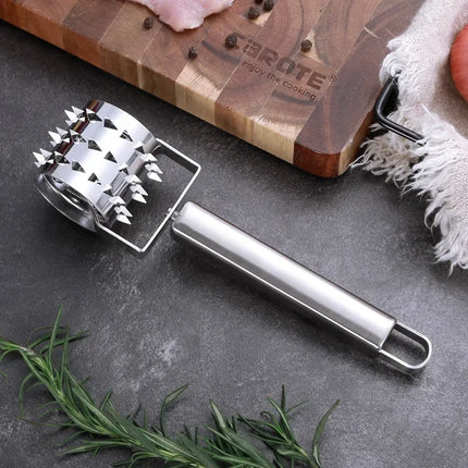 1Pcs Stainless Steel Meat Tenderizer Chopper Roller  Hammer For Steak Knock-Sided  Pork Pounders Cooking Kitchen Tools