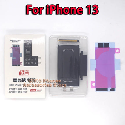 2Pcs Phone Battery Core No Flex Cable For iPhone X XS Max XR 11 12 13 Mini 14 Plus 15 Pro Max SE2 SE3 High Capacity Battery Cell
