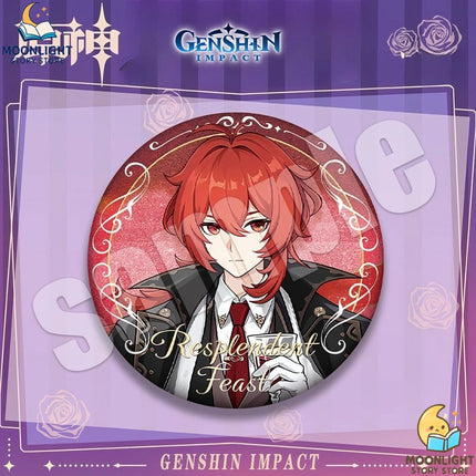 Genshin Impact Anime Merch Pendant Dadalia Qingqing Diluc Sano Yae Shenzi Badge Fans Collectible Accessories for Backpack Hoodie