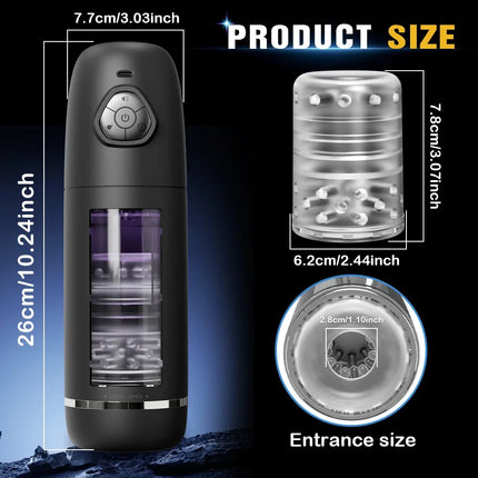 Automatic Telescopic Rotation Male Masturbator Man Masturbation Cup Simulation Piston Blowjob Pocket Pussy Adult Sex Toy for Men
