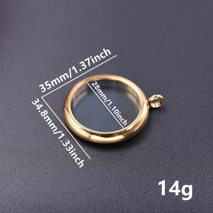 1Pc Stainless Steel Openable Glass Coin Bezel Cremation Urn Locket Pendant Round Reliquary Picture Medaillon кулон Jewelry