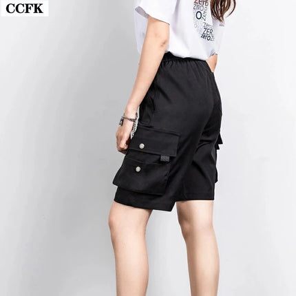 Techwear Women's Military Cargo Shorts Summer Multi Pocket Shorts Joggers Harajuku Casual Fitness Work Pants Grunge 2023 Beach