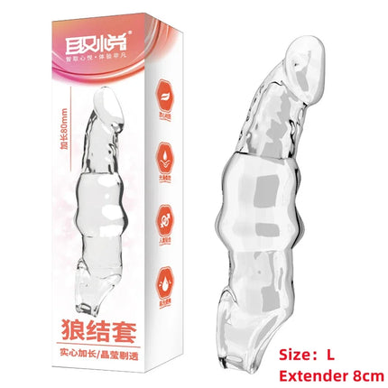 Penis Extension Sleeve Extender 5-8cm Reusable Condoms Soft Delay Ejaculation Penis Extender Dick Sleeve Adult Sex Toys for Men