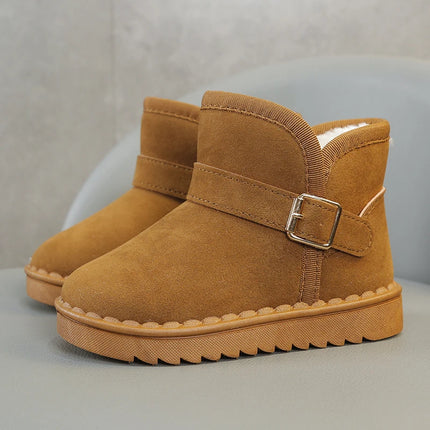 Boys Thermal Boots Kids Versatile Casual Buckle Non-slip Children Fashion Simple Non-slip Girls Snow Boots Cotton Winter Autumn