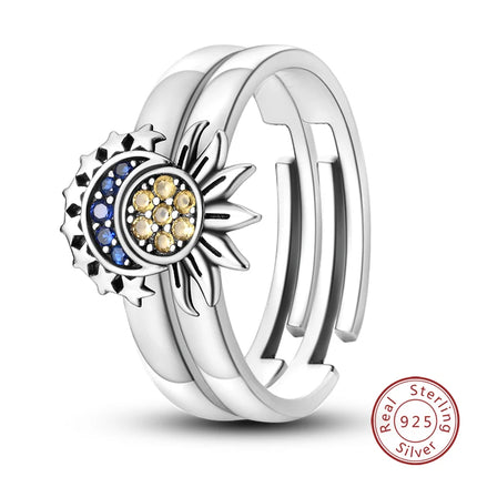 Adjustable Rings 925 Sterling Silver Mermaid Wing Dragon Sunflower Tulip Open Rings For Women Female Original Engagement Jewelry