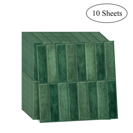 10 PCS Waterproof and Anti-oil Stick-On Tiles,Trendy Peel-and-Stick Wall Tiles for kitchen backsplash/children's room/home decor