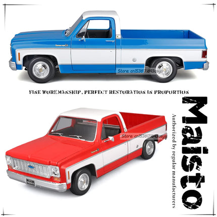 Maisto 1:18 1974 Chevrolet C10 Cheyenne Super pickup Alloy Car Model Static Die Casting Collection Gift Toy Gift Black base