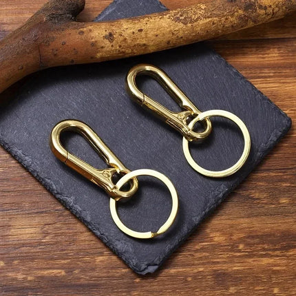 1-5pcs Waist Hanging Key Rings Stainless Steel Holder Keychains Buckle Clip Gourd Climbing Hook Car Strong Carabiner Key Chain
