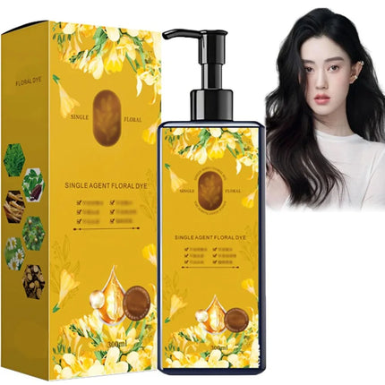 Nourishing Plant-Based Hair Color Long Lasting Natural HairDye Shampoo Plant Single Dose Floral Fragrance Dye Based HairDye