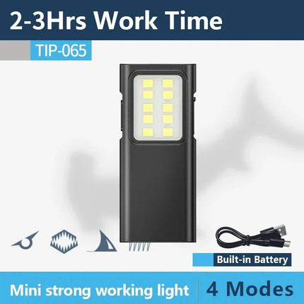 Mini Handheld EDC Flashlight Powerful USB Rechargeable Pocket Torch Portable Pen Clip Work Light Outdoor Emergency Camping Lamp
