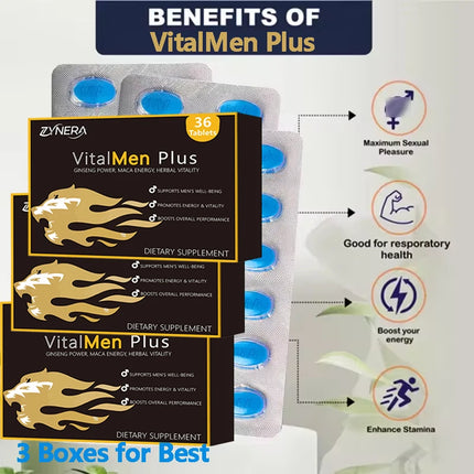Male Endurance Supplement with Maca Ashwagandha  Blue Pills 36 Tablets Stamina,Promotes Size