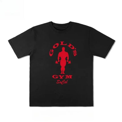 2026 Golds Gym New Age Tees Mens Large-sized Printed T-shirt - Suitable for Daily Workouts Can Be Worn for Casual Wear