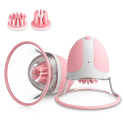Female Breast Vibrator Rotating Vacuum Pump Nipple Stimulator with Suction Cup Big Head AV Breast Massager Female Masturbator