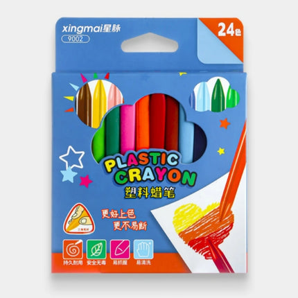 12/24/36 Colors Non-dirty Hand Plastic Crayons Washable Erasable Color Crayons for Children’s Painting School Office Supplies