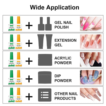 QAZIXU 10ml Nail-Primer Prep Dehydrator Gel Nail Polish Set No Need Of UV LED Lamp Base Coat Nail Art Varnish Manicure