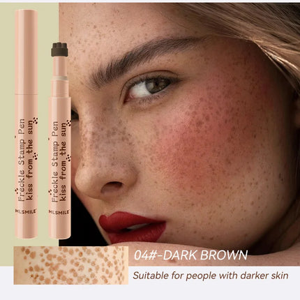 Freckle Pen Natural Lifelike Fake Freckles Pen Lasting Look Dot Spot Pen Makeup Waterproof Light/Dark Brown Freckles Stamp Pen