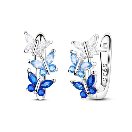 Original 925 Sterling Silver Tassel Earrings Women 2025 Zircon Ear Studs Sparkling Pave Hoop Earring Anniversary Jewelry Gift