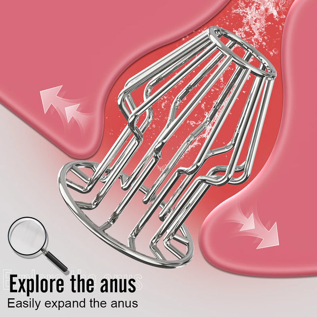 Hollowed-Out Metal Anal Plug for Women 3 Sizes Vagina Speculum Anal Expansion Training Masturbator Adult Goods Sex Toys for Men