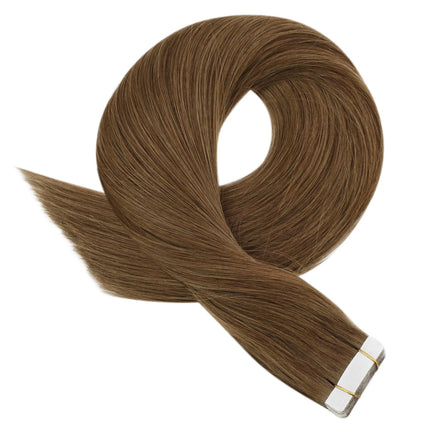 Moresoo Tape in Human Hair Extensions Brazilian Straight Remy Hair Extension Natural Invisible Seamless Tape ins 100% Real Hair