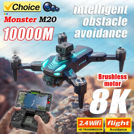 M20 Drone 4K Professional HD Camera 8K Photography Dron No GPS Foldable Quadcopter Obstacle Avoidance Brushless RC Toy