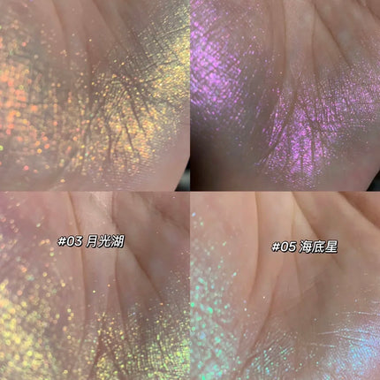 RMT Chameleon Highlight Pink Purple Fine Powder Cream Blusher Shiny ROMATIC Face Brighten High Gloss Integrated Plate Makeup