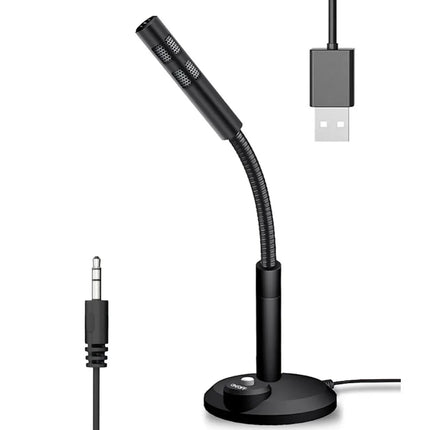3.5mm Studio Microphone Speech Mic Stand Holder USB Desktop Wire Gaming Mic Mini For PC Notebook Podcast Recording Studio