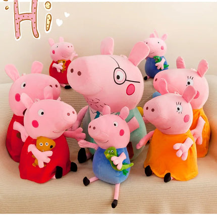 New Peppa Pig and George family cartoon plush toy dolls, blue and pink pig dolls, festival gifts, dolls, birthday gifts
