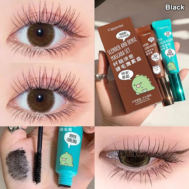 [HB]Cappuvini Slimming Volume Mascara Brown Black Mascara Set Waterproof And Long-Lasting Curl Non-smudge Eyelash Makeup Mascara