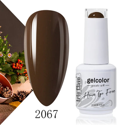 Arte Clavo Red Color Series Nail Polish UV Soak Off Varnish 15ml Manicure Nail Art Long-lasting Hema Tpo Free Gel Nail Polish