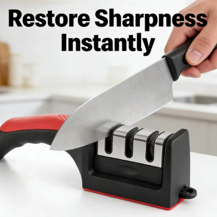 2 Pack 3 Stage Knife Sharpener Multi Function Quick Sharpening Tool With Non-Slip Base Portable Small Kitchen Gadget Household Chef Knife Accessories