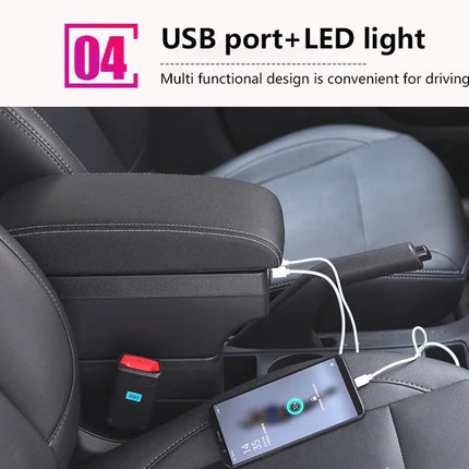 For Volkswagen POLO Armrest new For VW POLO Mk5 6R Vento Car Armrest box Interior Parts Storage Box Car Accessories 2012-2018USB