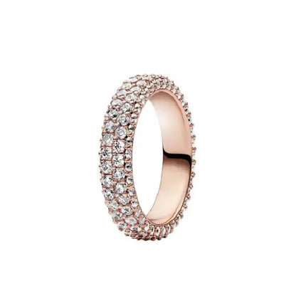 2025 Wholesale Rose Gold Color Spring Daisy Flower Ring Rings Size 6 7 8 9 For 925 Sterling Silver Jewelry