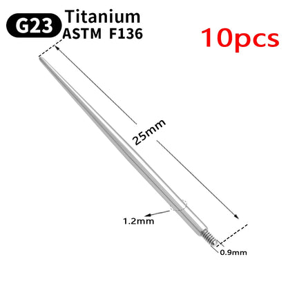 10pcs G23 Titanium Piercing Body Piercing Tool Jewelry Tools Puncture Needle  For Belly Lip Ear Eyebrow Guide Needle Piercing