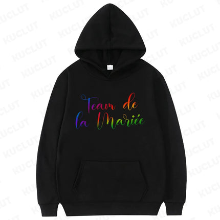 French Girls Single Farewell Hoodies Ideal Bachelorette EVJF Gift for Bride & Bridesmaids Streetwear Pullovers for Wedding Party