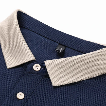 2024 Men's New Embroidered Cotton Business Casual Short Sleeve POLO Shirt Fashion Short Sleeve Comfortable and Breathable Top