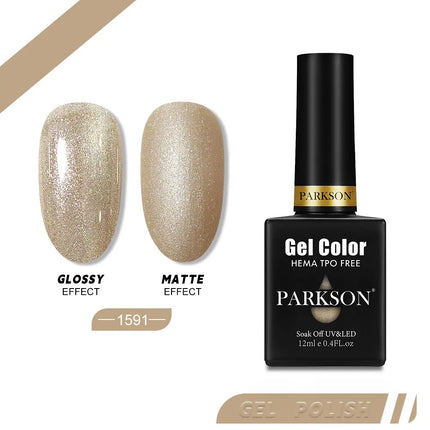 Parkson 12ml Nail Gel Polish TPO HEMA Free Glitter Semi Permanent Soak Off UV LED Long Wear Ultra Diamond Top Coat Varnish