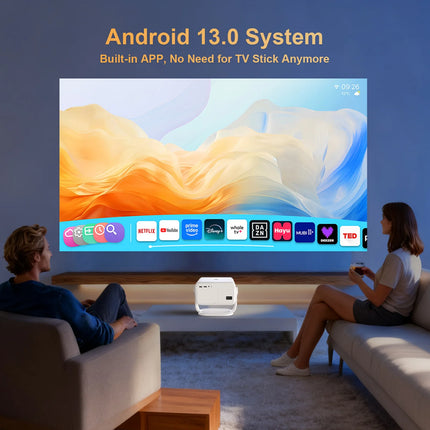 Velec Projector TP350NTV 650 ANSI 1080P 4K Auto Focus BT5.2 WIFI6 Android 13 Portable Outdoor Video Smart Home Theater Projector