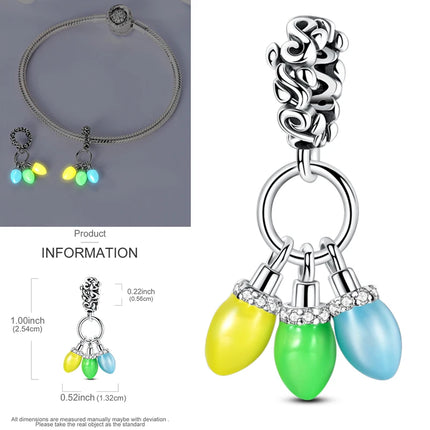 New 925 Sterling Silver Cactus Four Leaf Clover Charm Spring Green Series Bead Pendant For Original Beads Bracelet DIY Jewelry