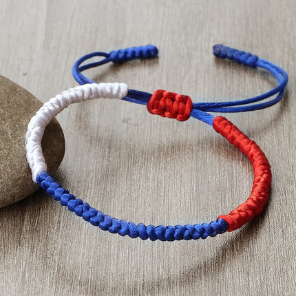 Handmade Countries Flag Color Bracelet Green White Red Rope Italy Mexico Ireland Bangles Adjustable Size Bracelets Couple Gift