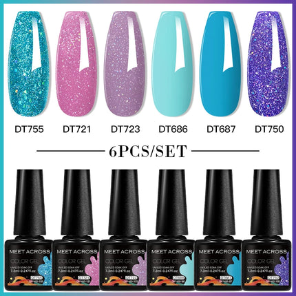 6pc Nail Gel Polish Set DIY Nail Art Semi Permanent UV LED Gel Kit For Nails Decoration Manicure Soak Off Painting Vernis Design